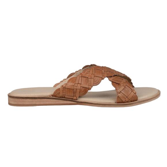 Journee Collection Shoes - Journee Women's Bryson Leather Slide Sandals Brown Size 6